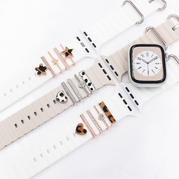 5pcs / Set 20mm Width Smart Watch Silicone Band Decorative Ring Metal Accessories, Style: Rose Gold 8 - Watch Decorations by PMC TechLife | Online Shopping South Africa | PMC TechLife | Buy Now Pay Later Mobicred