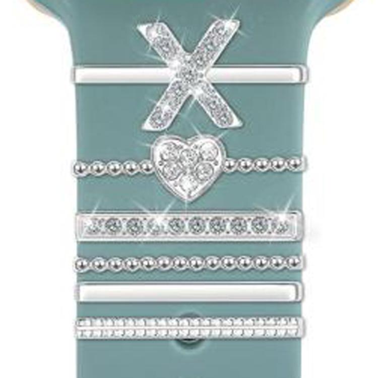 6pcs / Set Smart Watch Silicone Band Decorative Ring Metal Accessories, Size: X(Silver) - Watch Decorations by PMC TechLife | Online Shopping South Africa | PMC TechLife | Buy Now Pay Later Mobicred