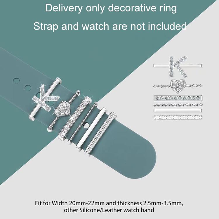 6pcs / Set Smart Watch Silicone Band Decorative Ring Metal Accessories, Size: E(Rose Gold) - Watch Decorations by PMC TechLife | Online Shopping South Africa | PMC TechLife | Buy Now Pay Later Mobicred