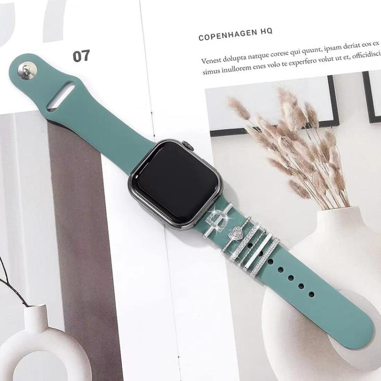 6pcs / Set Smart Watch Silicone Band Decorative Ring Metal Accessories, Size: S(Silver) - Watch Decorations by PMC TechLife | Online Shopping South Africa | PMC TechLife | Buy Now Pay Later Mobicred
