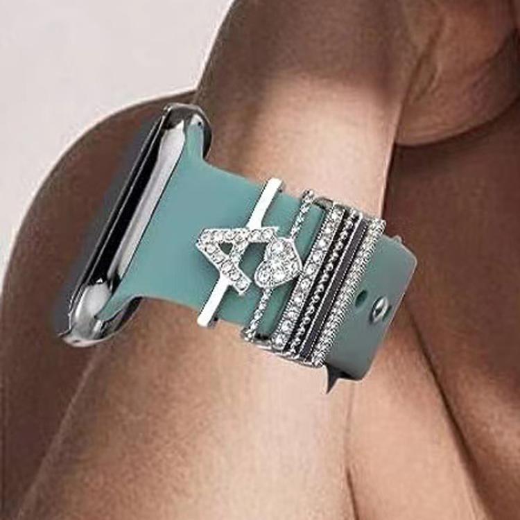 6pcs / Set Smart Watch Silicone Band Decorative Ring Metal Accessories, Size: P(Silver) - Watch Decorations by PMC TechLife | Online Shopping South Africa | PMC TechLife | Buy Now Pay Later Mobicred