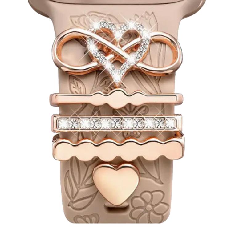 21mm Width Smart Watch Band Decorative Ring Metal Accessories(Infinite Love Heart Rose Gold) - free shipping - PMc TechLife - Order now!