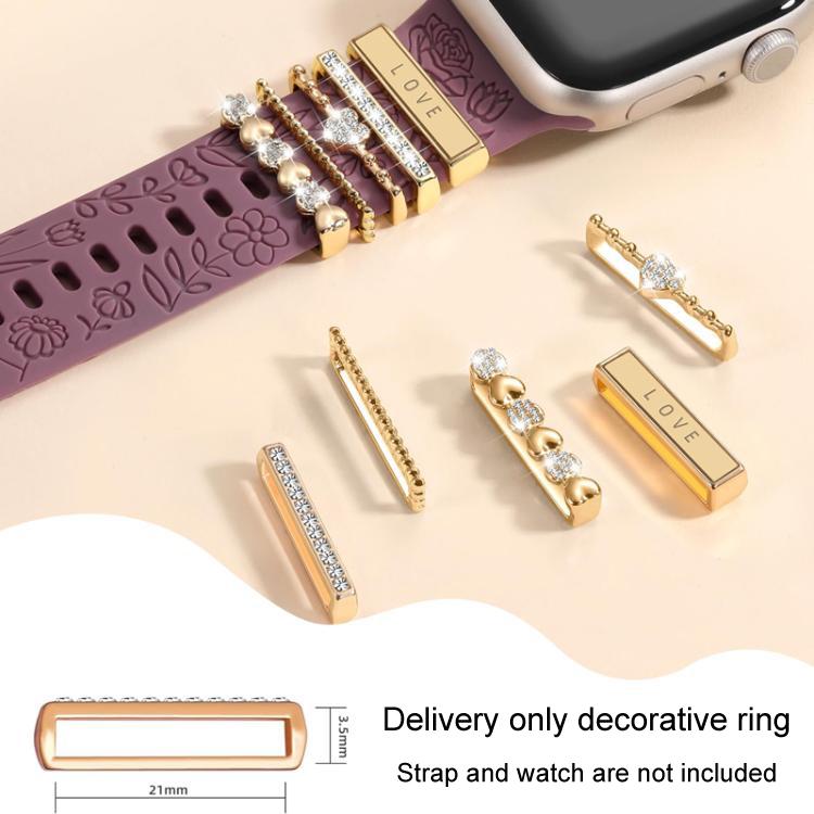 21mm Width Smart Watch Band Decorative Ring Metal Accessories(Infinite Love Heart Rose Gold) - free shipping - PMc TechLife - Order now!