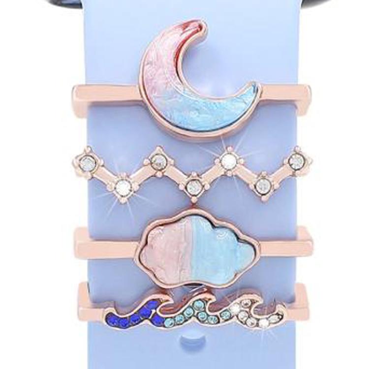 4pcs / Set 22mm Width Smart Watch Band Decorative Ring Metal Accessories, Style: 3 - Watch Decorations by PMC TechLife | Online Shopping South Africa | PMC TechLife | Buy Now Pay Later Mobicred