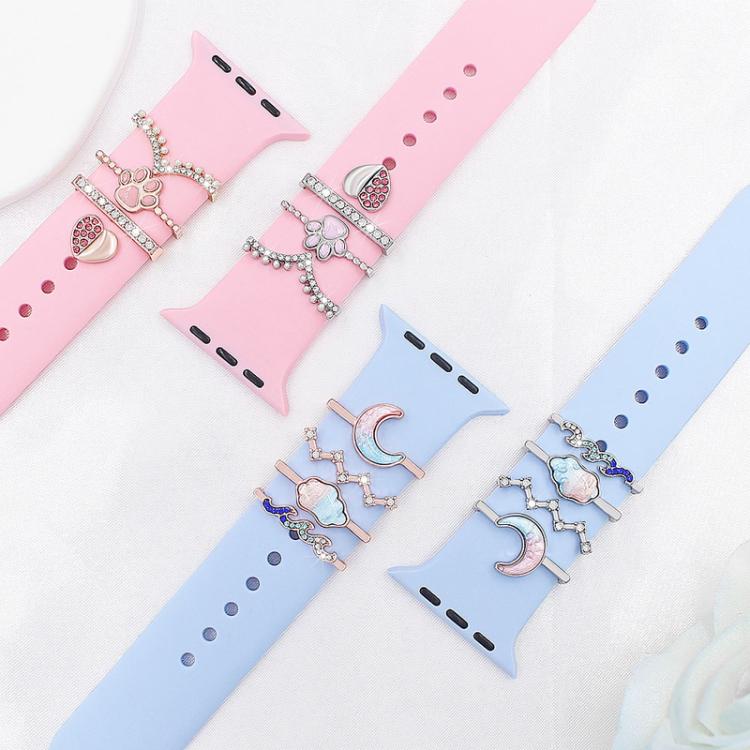 4pcs / Set 22mm Width Smart Watch Band Decorative Ring Metal Accessories, Style: 2 - Watch Decorations by PMC TechLife | Online Shopping South Africa | PMC TechLife | Buy Now Pay Later Mobicred