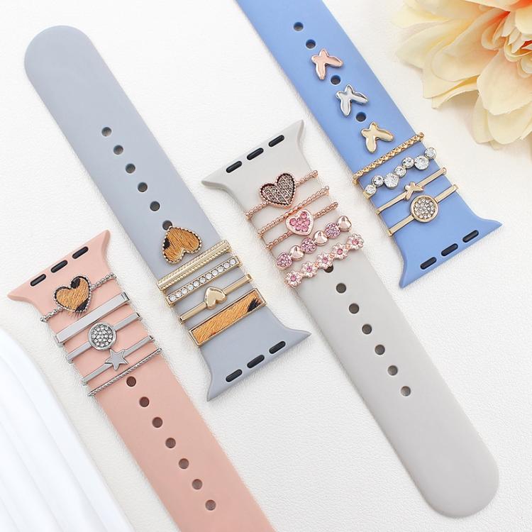 22mm Width Smart Watch Silicone Band Decorative Ring Metal Accessories, Style: Butterfly Gold - free shipping - PMc TechLife - Order now!