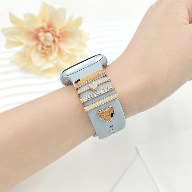 22mm Width Smart Watch Silicone Band Decorative Ring Metal Accessories, Style: Butterfly Gold - free shipping - PMc TechLife - Order now!