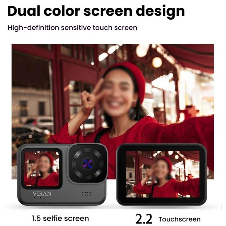 VIRAN V11 Dual-Color Screen 5K HD IP68 Waterproof Six-Axis Anti-Shake Sports Camera(Black) - free shipping - PMC TechLife - Order now!