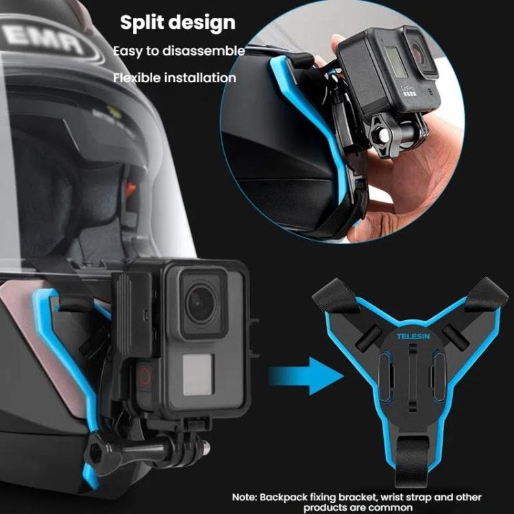 TELESIN Sports Camera Motorcycle Helmet Chin Mount Bracket For GoPro HERO Series / DJI Osmo Action / Insta360, Spec: Holder + J-Buckle - free shipping - PMC TechLife - Order now!