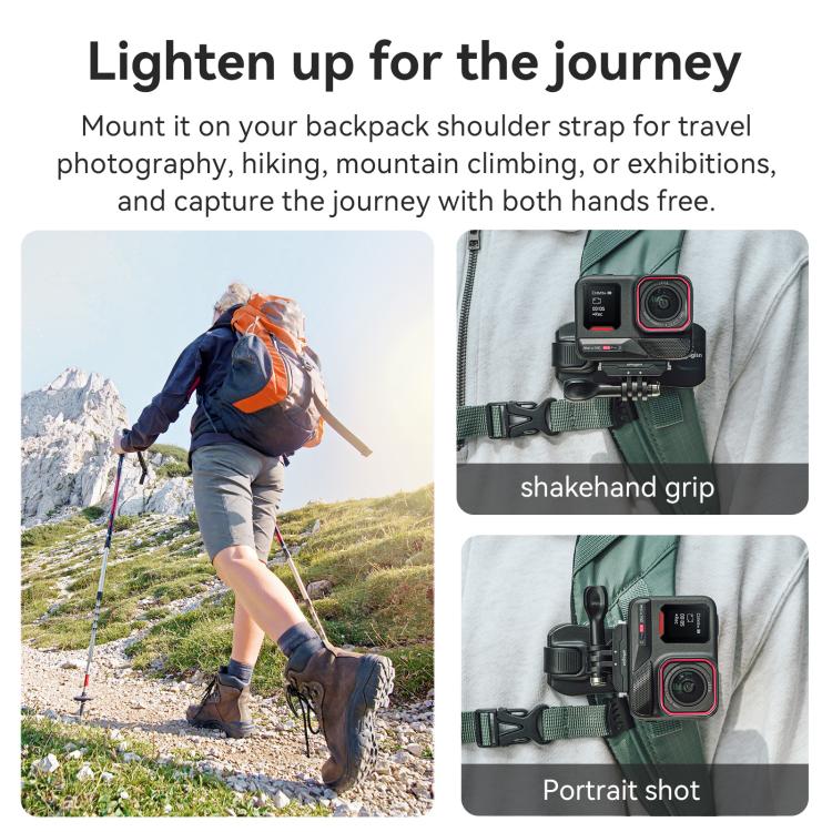 aMagisn 360-degree Rotation Ball Head Backpack Clip for Camera & Smartphone(Black) - free shipping - PMC TechLife - Order now!