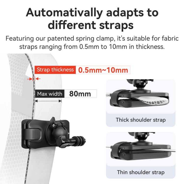 aMagisn 360-degree Rotation Ball Head Backpack Clip for Camera & Smartphone(Black) - free shipping - PMC TechLife - Order now!