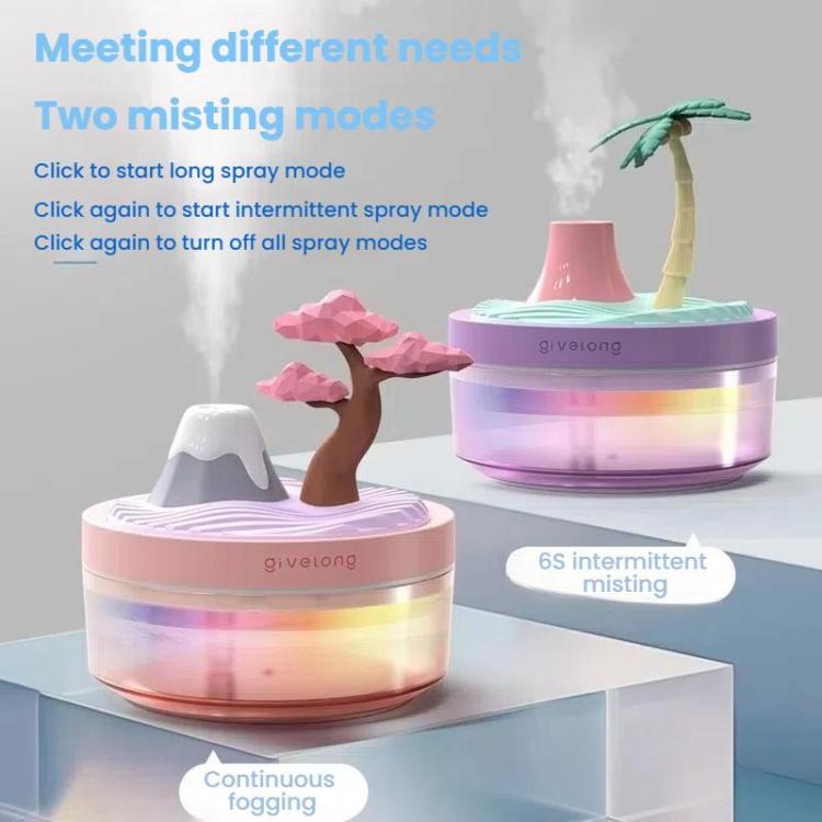 Givelong Mini Portable Landscape Humidifier Plant Pot Hydrator Mister USB Car Spray Aromatherapy Diffuser(Coconut Tree) - free shipping - PMC TechLife - Order now!