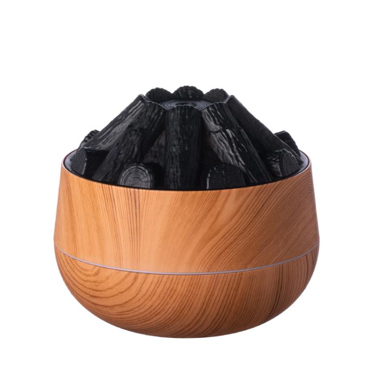 Simulated Charcoal Fire Ambient Night Light Humidifier USB Large Mist Flame Humidifier(Light Wood Grain) - free shipping - PMC TechLife - Order now!