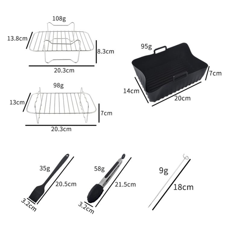 25 In 1 Air Fryer Accessories Set Airfryer Mold Liner Reusable Oven Grill Baking Rack - free shipping - PMC TechLife - Order now!