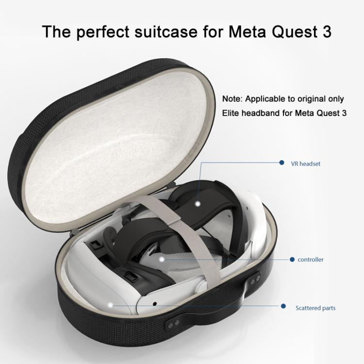 For Meta Quest 3 VR Glasses Storage Case EVA Anti-Pressure Hard Shell Storage Bag(Carbon Fiber Black) - VR Accessories by PMC TechLife | Online Shopping South Africa | PMC TechLife | Buy Now Pay Later Mobicred