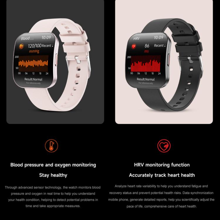 QS08 1.85 Inch Full-Screen Smart Watch with Real-Time Heart Rate/Blood Glucose/Blood Oxygen Monitor, SOS Alert, Sleep Tracking(Black) - free shipping - PMC TechLife - Order now!