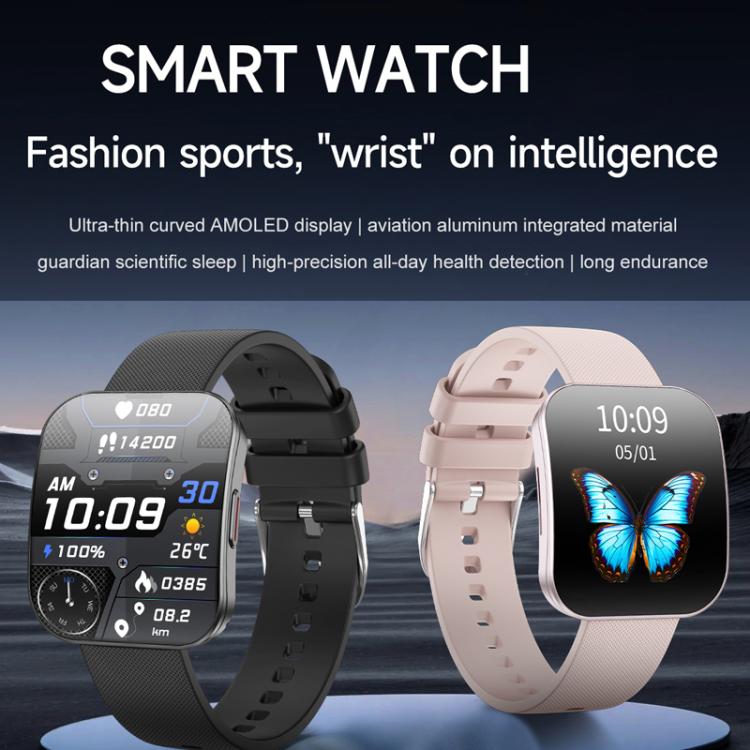 QS08 1.85 Inch Full-Screen Smart Watch with Real-Time Heart Rate/Blood Glucose/Blood Oxygen Monitor, SOS Alert, Sleep Tracking(Black) - free shipping - PMC TechLife - Order now!