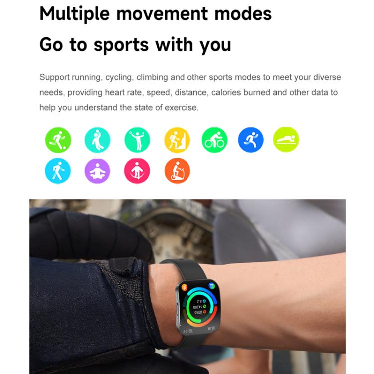 QS08 1.85 Inch Full-Screen Smart Watch with Real-Time Heart Rate/Blood Glucose/Blood Oxygen Monitor, SOS Alert, Sleep Tracking(Black) - free shipping - PMC TechLife - Order now!