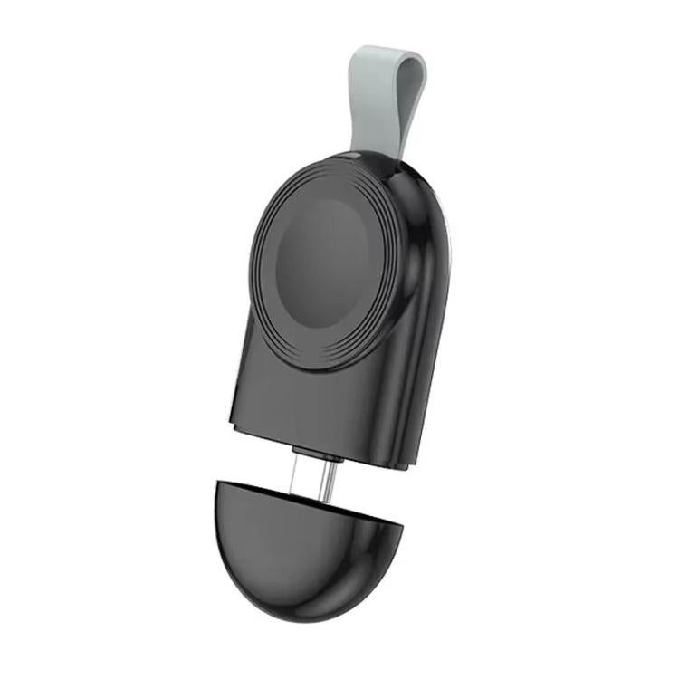 For Apple Watch 1/2/3/4/5/6/7/8/9/10/SE Portable Magnetic Wireless Charger Type-C Smart Wireless Charger(Black) - Charger / Holder by PMC TechLife | Online Shopping South Africa | PMC TechLife | Buy Now Pay Later Mobicred