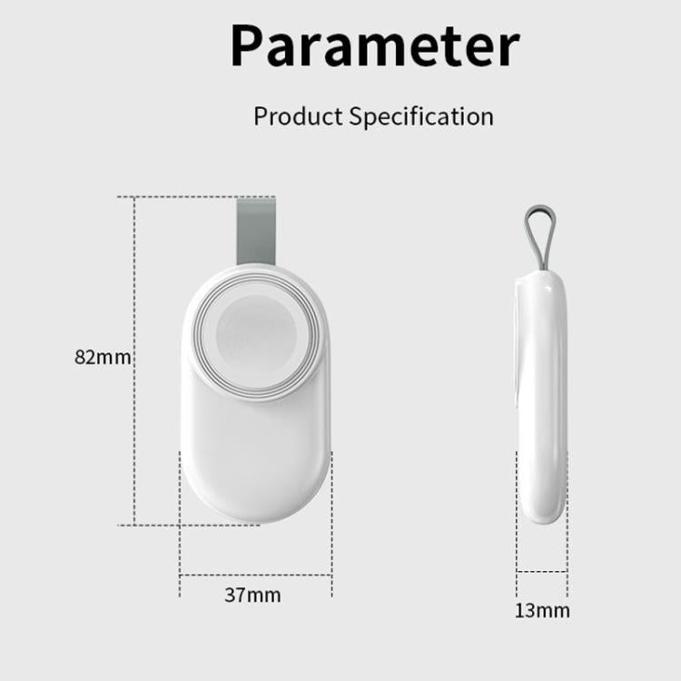 For Apple Watch 1/2/3/4/5/6/7/8/9/10/SE Portable Magnetic Wireless Charger Type-C Smart Wireless Charger(Black) - Charger / Holder by PMC TechLife | Online Shopping South Africa | PMC TechLife | Buy Now Pay Later Mobicred