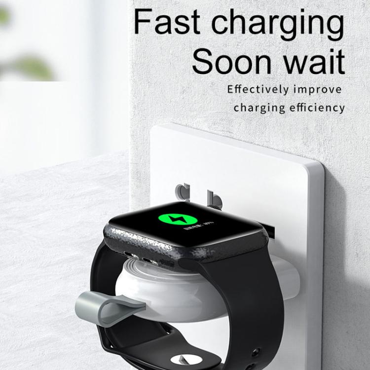 For Apple Watch 1/2/3/4/5/6/7/8/9/10/SE Portable Magnetic Wireless Charger Type-C Smart Wireless Charger(Black) - Charger / Holder by PMC TechLife | Online Shopping South Africa | PMC TechLife | Buy Now Pay Later Mobicred