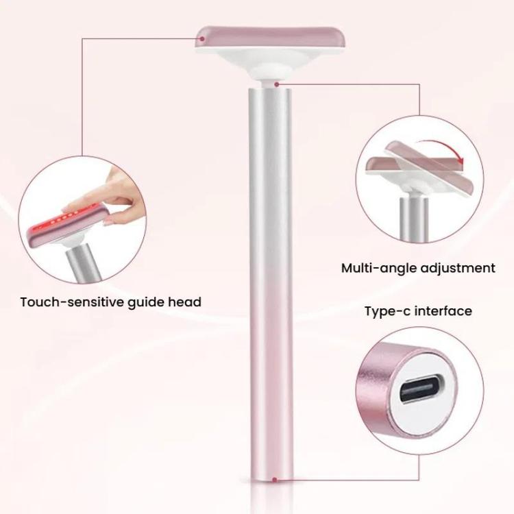Red Light Facial Wand Eye Neck Massager With Vibrating for Lifting, Dark Circle Reduction(Fairy Pink) - free shipping - PMC TechLife - Order now!