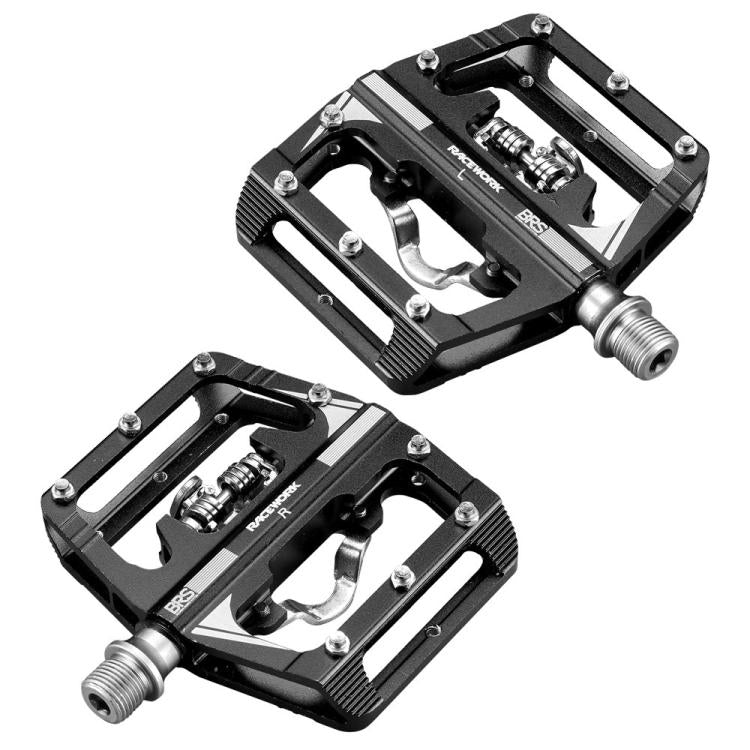 RACEWORK M215 Bicycle Lock Pedal To Flat Pedal Aluminum Alloy SPD Clipless Pedal(Black) - free shipping - PMc TechLife - Order now!