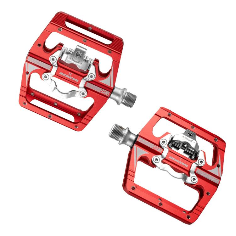 RACEWORK M215 Bicycle Lock Pedal To Flat Pedal Aluminum Alloy SPD Clipless Pedal(Red) - free shipping - PMc TechLife - Order now!