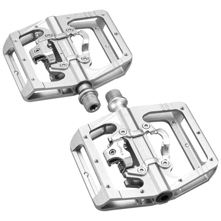RACEWORK M215 Bicycle Lock Pedal To Flat Pedal Aluminum Alloy SPD Clipless Pedal(Titanium-color) - free shipping - PMc TechLife - Order now!