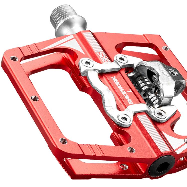 RACEWORK M215 Bicycle Lock Pedal To Flat Pedal Aluminum Alloy SPD Clipless Pedal(Red) - free shipping - PMc TechLife - Order now!