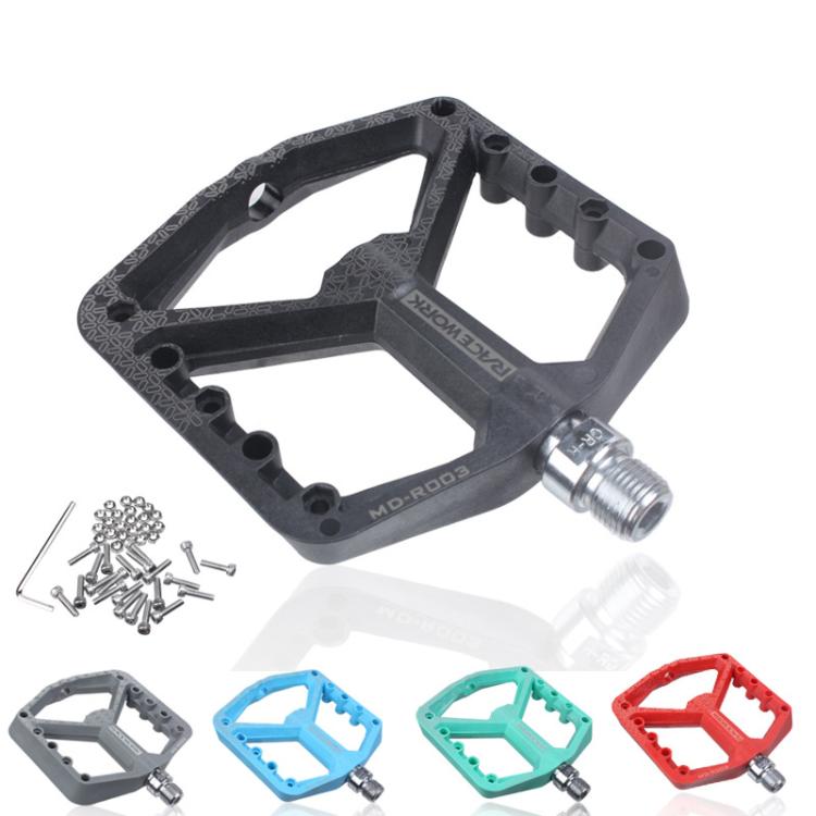 RACEWORK RK579 1pair Bicycle Wide Anti-slip Bearing Pedal Nylon Pedal(Black) - Pedals by RACEWORK | Online Shopping South Africa | PMc TechLife | Buy Now Pay Later Mobicred