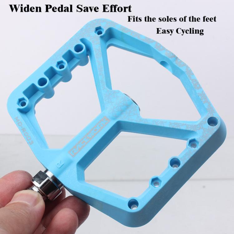 RACEWORK RK579 1pair Bicycle Wide Anti-slip Bearing Pedal Nylon Pedal(Cyan) - free shipping - PMc TechLife - Order now!