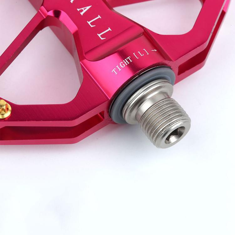 RACEWORK D029 CNC Triple Bearing Hollow Anti-slip Bicycle Pedals(Rose Red) - free shipping - PMc TechLife - Order now!