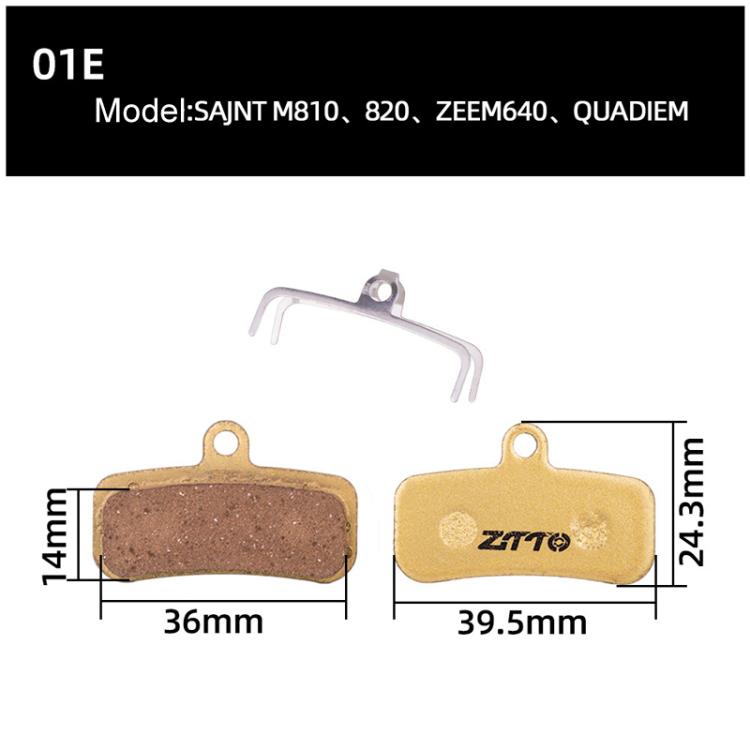2pairs ZTTO Mountain Bike Full Metal Copper Base Lining Oil Disc Block Brake Pad, Model: MJ-01E - Bicycle Brake Parts by ZTTO | Online Shopping South Africa | PMc TechLife | Buy Now Pay Later Mobicred