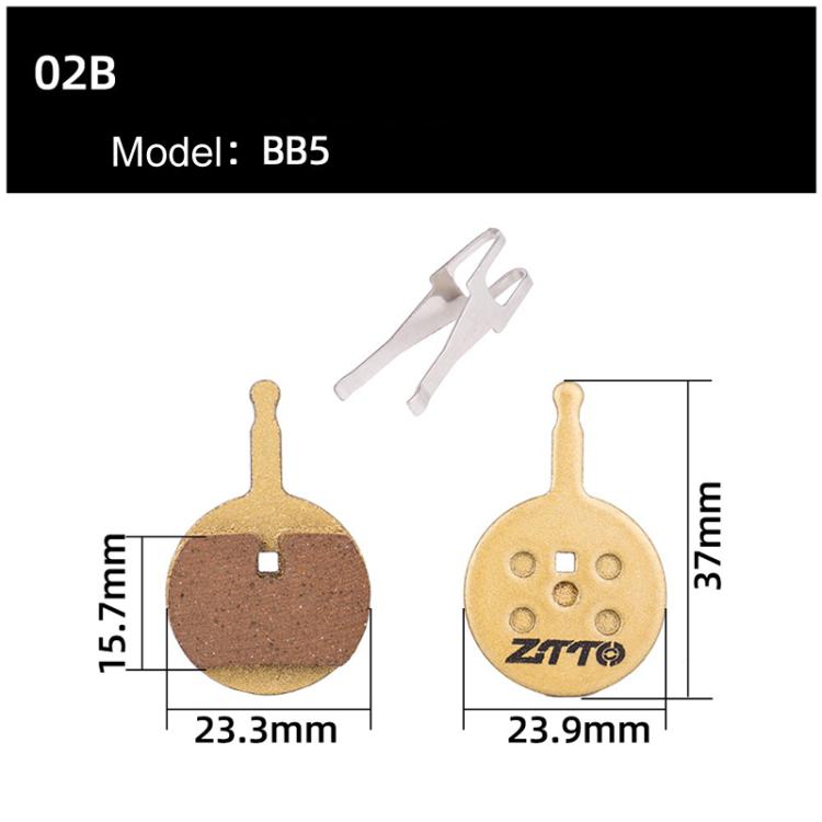 2pairs ZTTO Mountain Bike Full Metal Copper Base Lining Oil Disc Block Brake Pad, Model: MJ-02B - Bicycle Brake Parts by ZTTO | Online Shopping South Africa | PMc TechLife | Buy Now Pay Later Mobicred