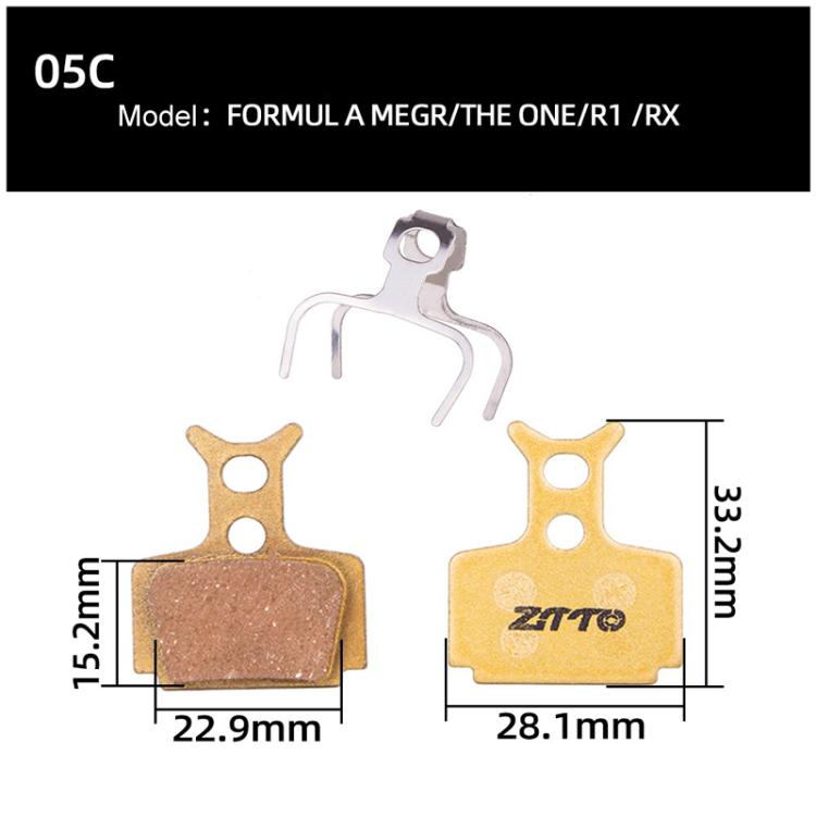 2pairs ZTTO Mountain Bike Full Metal Copper Base Lining Oil Disc Block Brake Pad, Model: MJ-05C - Bicycle Brake Parts by ZTTO | Online Shopping South Africa | PMc TechLife | Buy Now Pay Later Mobicred