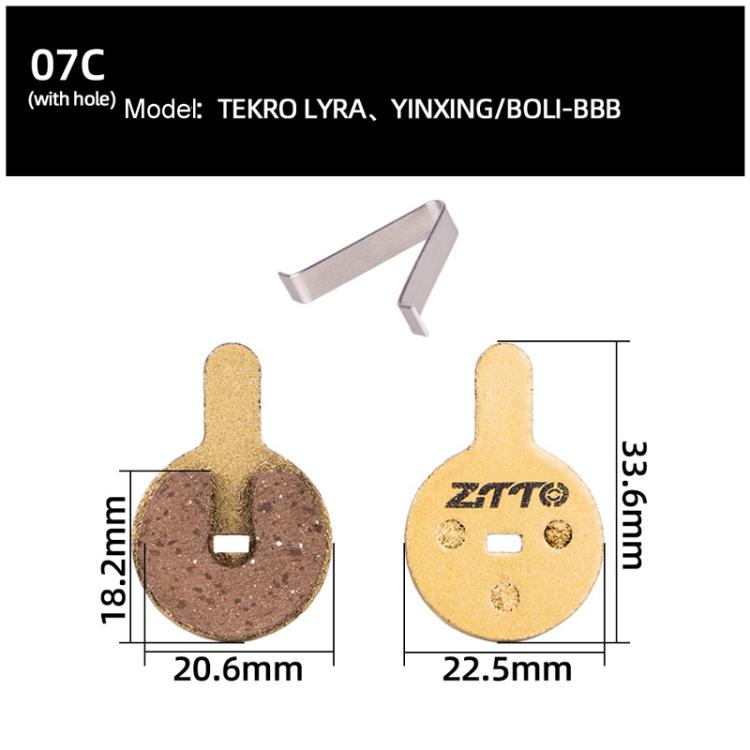 2pairs ZTTO Mountain Bike Full Metal Copper Base Lining Oil Disc Block Brake Pad, Model: MJ-07C With Hole - free shipping - PMc TechLife - Order now!