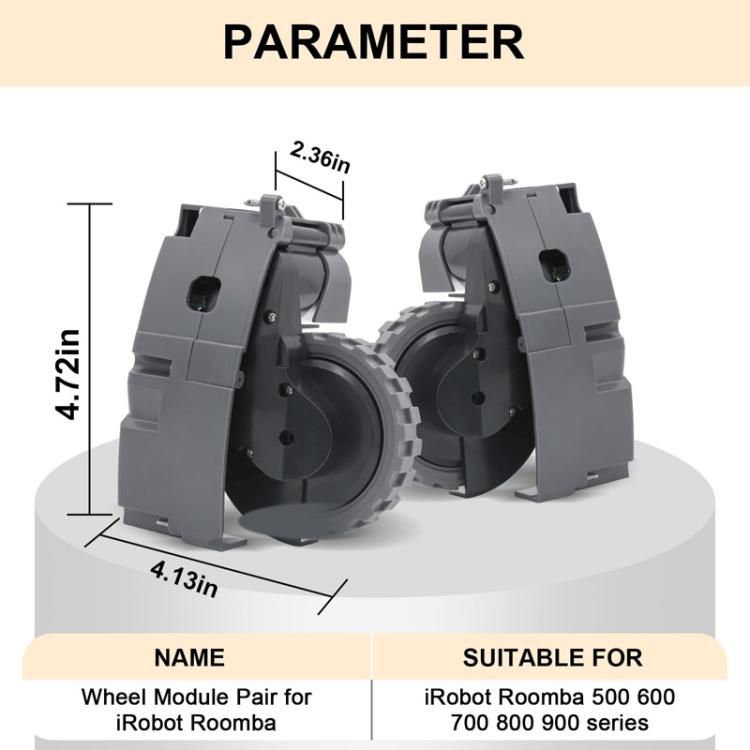For IRobot Roomba 5/6/7/8/9 Series Walking Wheels Vacuum Cleaner Accessories Left Wheel-Black - free shipping - PMc TechLife - Order now!