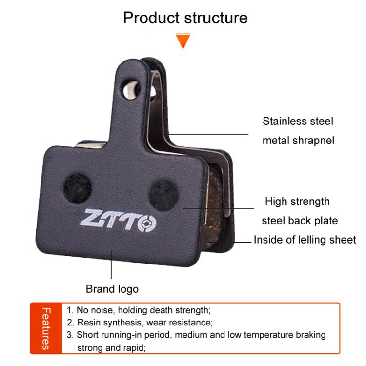 2pairs ZTTO Bicycle Disc Braking Pads Mountain Bike Semi-Metallic Resin Brake Pads, Model: MS-07C - free shipping - PMc TechLife - Order now!