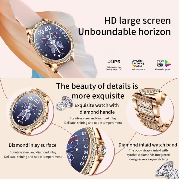 Bluetooth Calling AI Voice Assistant Life Waterproof Sports Smartwatch, Color: Gold Mesh Strap+Silicone Strap - free shipping - PMC TechLife - Order now!