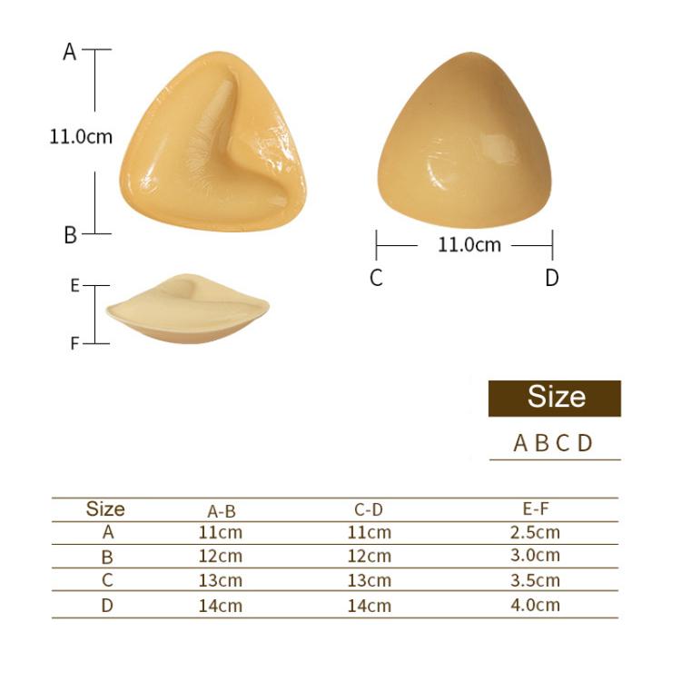 Double-Sided Silicone Thickened Inserts Gather Triangle Breast Pads, Size: XL/D(Medium Skin Color With Orange Box) - free shipping - PMC TechLife - Order now!