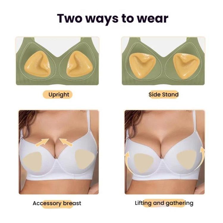 Double-Sided Silicone Thickened Inserts Gather Triangle Breast Pads, Size: L/C(White Skin Color With Orange Box) - free shipping - PMC TechLife - Order now!