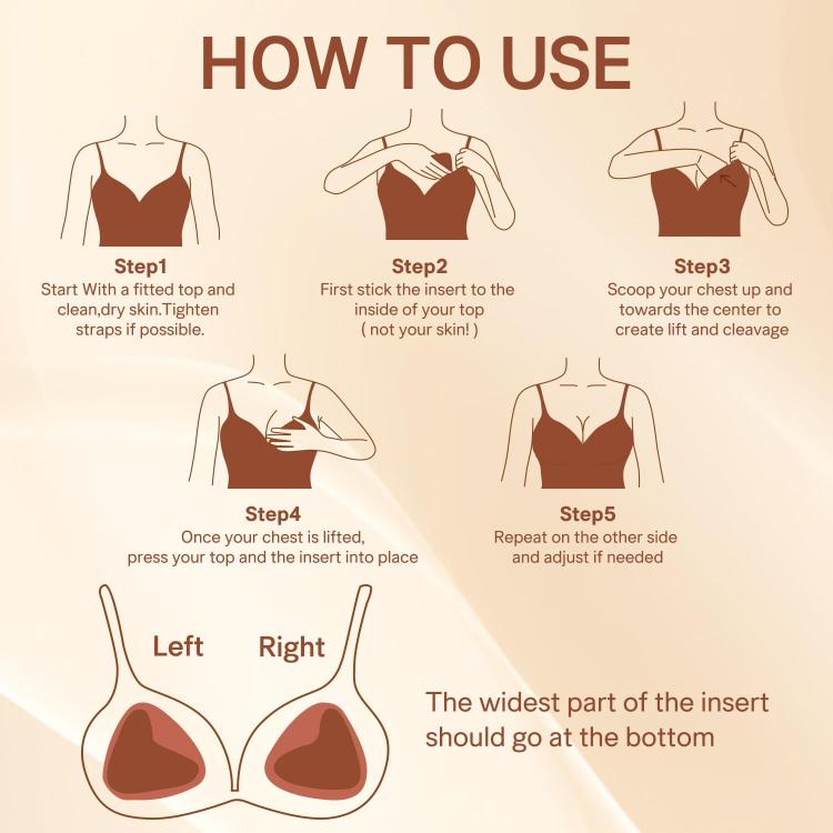 Double-Sided Silicone Thickened Inserts Gather Triangle Breast Pads, Size: L/C(Brown Skin With Orange Box) - free shipping - PMC TechLife - Order now!