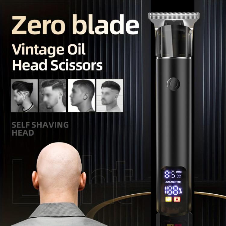 Rechargeable Haircut Kit Hair Clippers For Men - Zero Blade Trimmer For Vintage Oil Head & Bald Head Styles(Black) - free shipping - PMC TechLife - Order now!