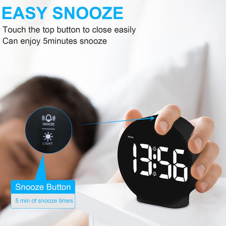 EDUP EH-8816 Simple Digital Electronic Clock Night Light Battery Plug-in Dual Power Mode Alarm Clock(White Case White Letter) - free shipping - PMC TechLife - Order now!