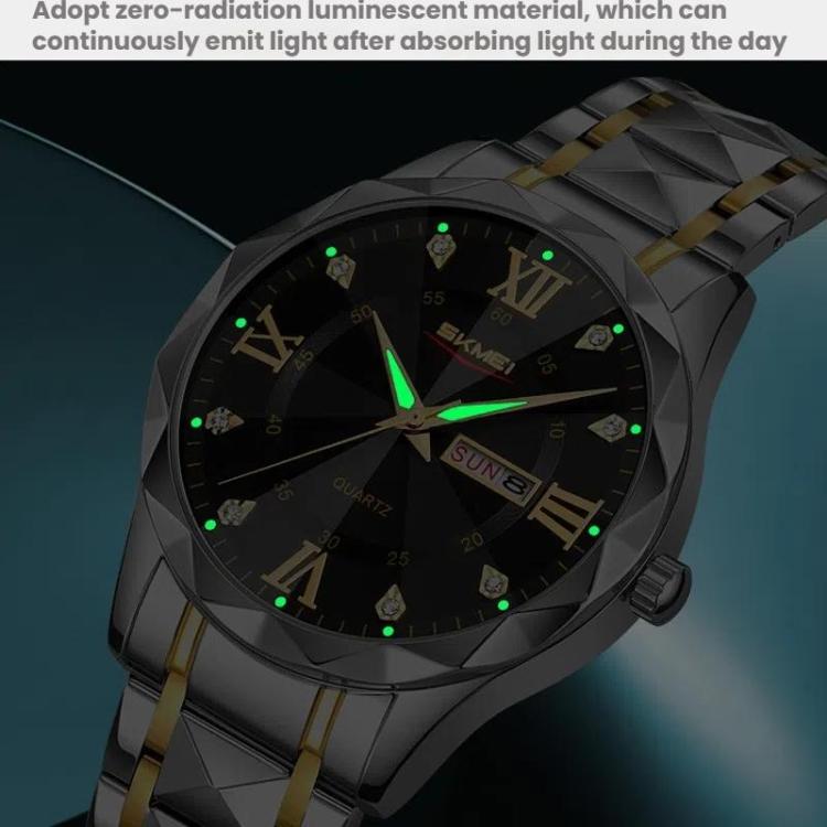 SKMEI Business Casual Watches Diamond Case Luminous Waterproof Quartz Watch, Style: Men Silver Case Silver Dial - free shipping - PMC TechLife - Order now!