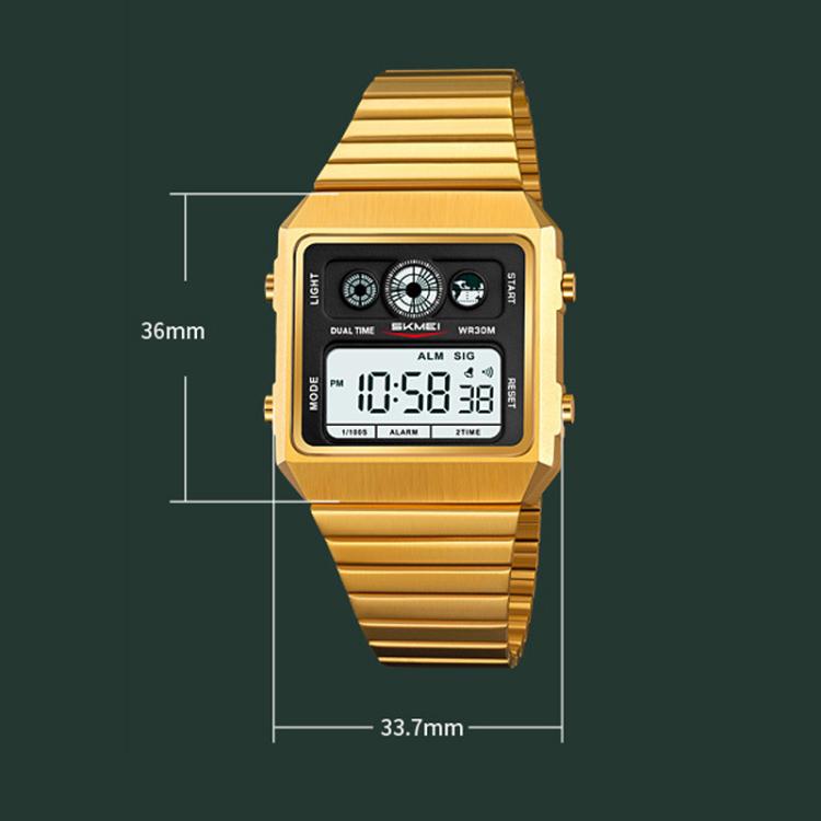 SKMEI 2450 Men Business Multifunctional Watch Casual Waterproof Square Electronic Watch(Black) - free shipping - PMC TechLife - Order now!