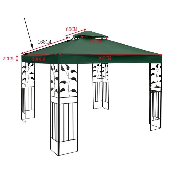 3x3m  Garden Gazebo Top Cover Canopy Replacement Top Patio Roof Awning for Outdoor Terrace, Garden Tent, Pergola(Wine Red) - Patio Umbrella by PMc TechLife | Online Shopping South Africa | PMc TechLife | Buy Now Pay Later Mobicred