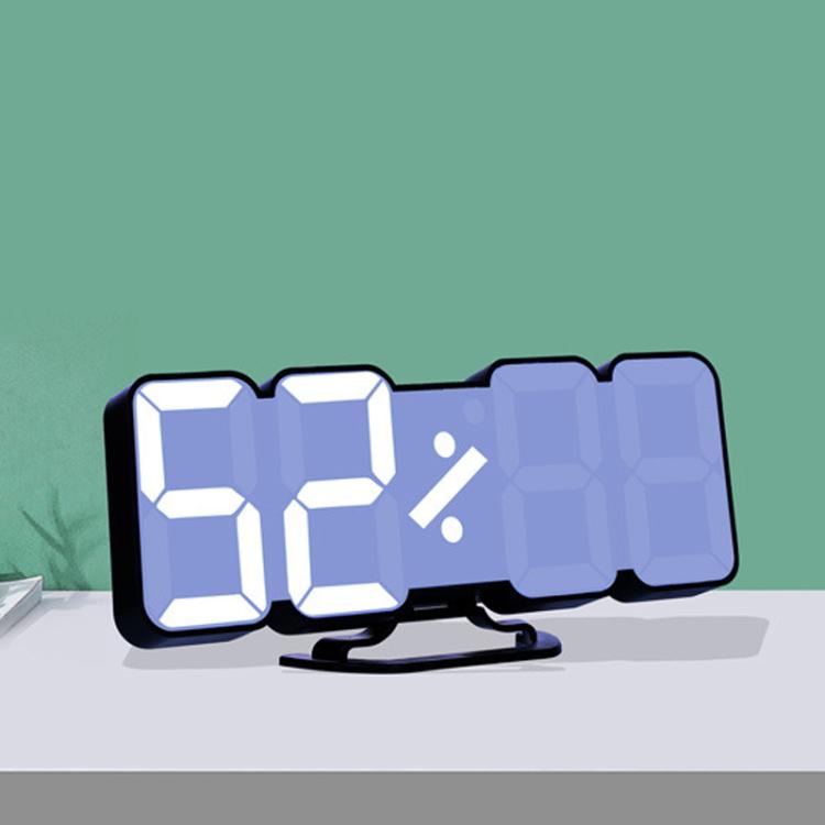 RGB Color Changing 3D Digital Clock With Voice Control, Adjustable Brightness, Temperature Display & Remote, Spec: Upgraded Humidity Black - free shipping - PMC TechLife - Order now!