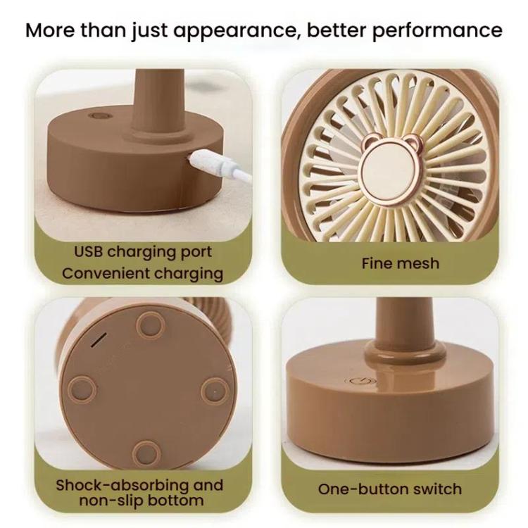 Student USB Small Desktop Fan Replaceable Animal Ears Multi-Speed Lithium Battery Mute Fan, Color: Pink Deer - free shipping - PMc TechLife - Order now!